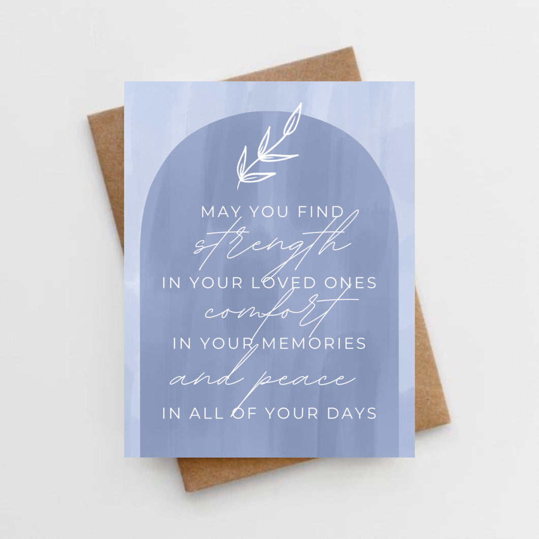 May you find comfort sympathy card