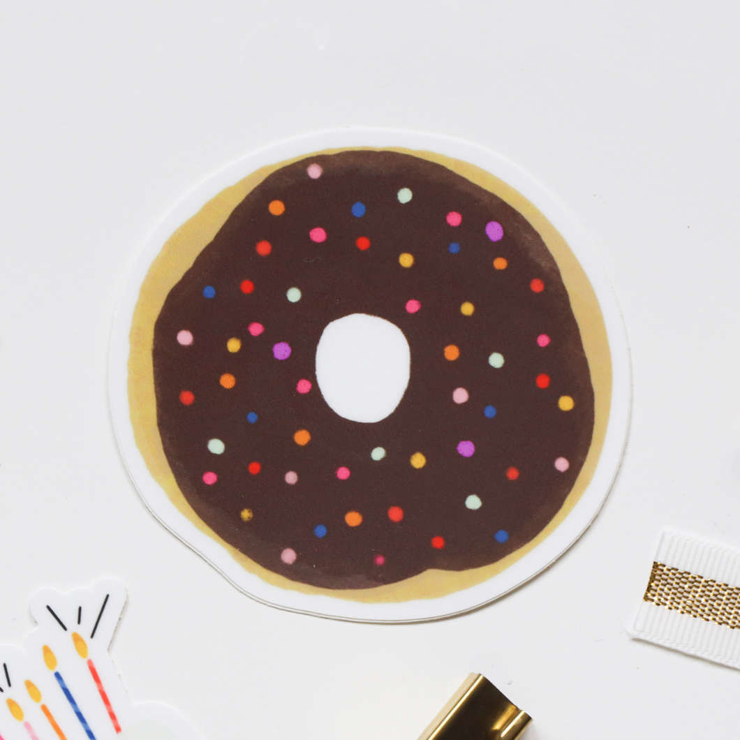 Chocolate sprinkled donut sticker