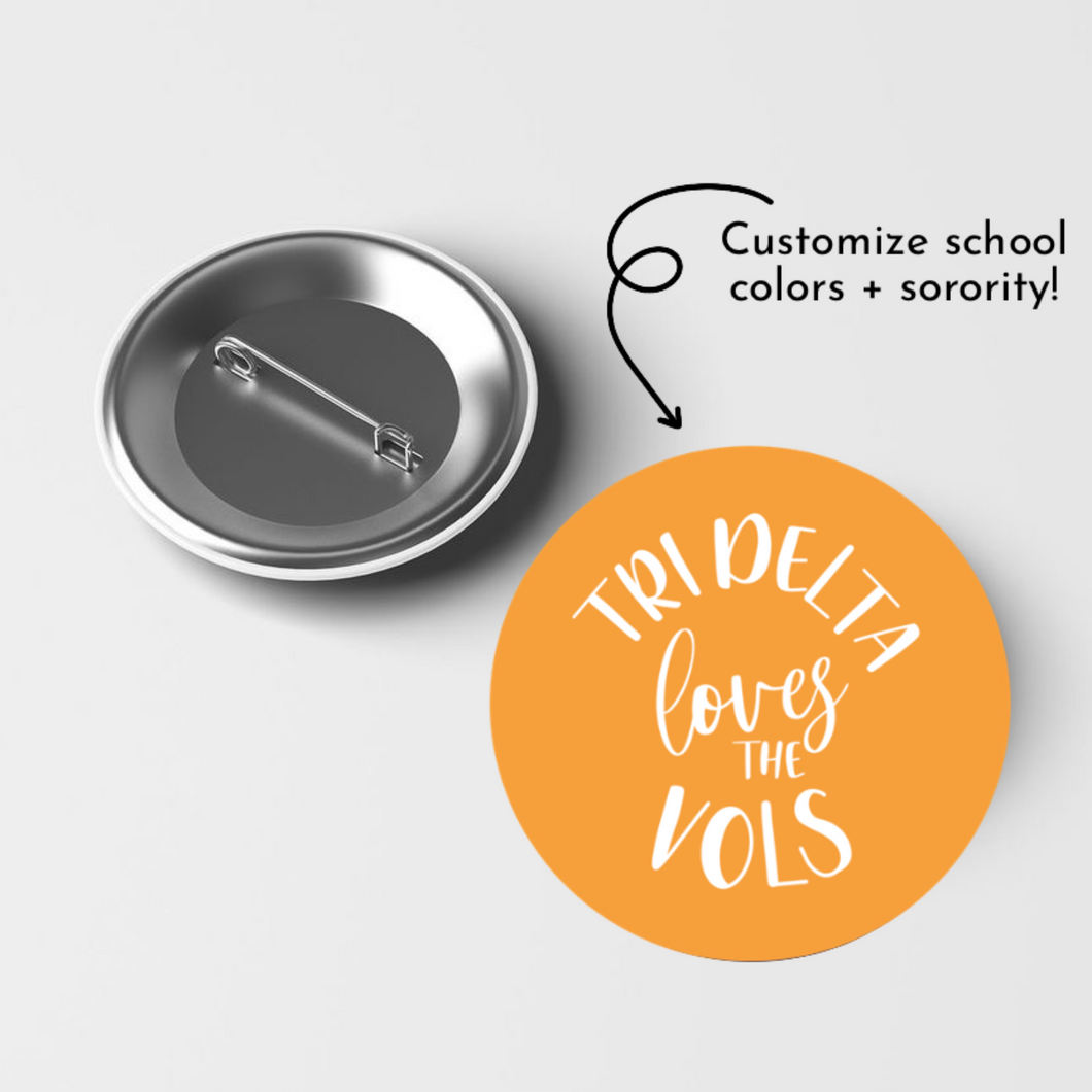 Customizable sorority game day pin