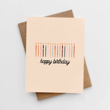 Load image into Gallery viewer, Happy birthday card with candles
