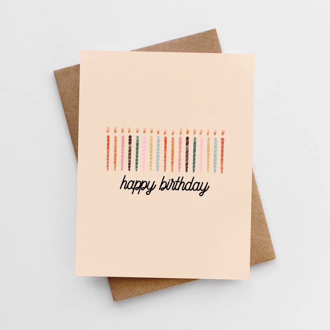 Happy birthday card with candles