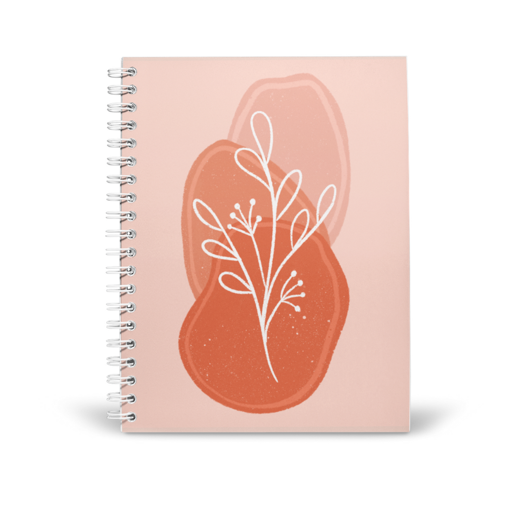 Pink and peach abstract branch notebook
